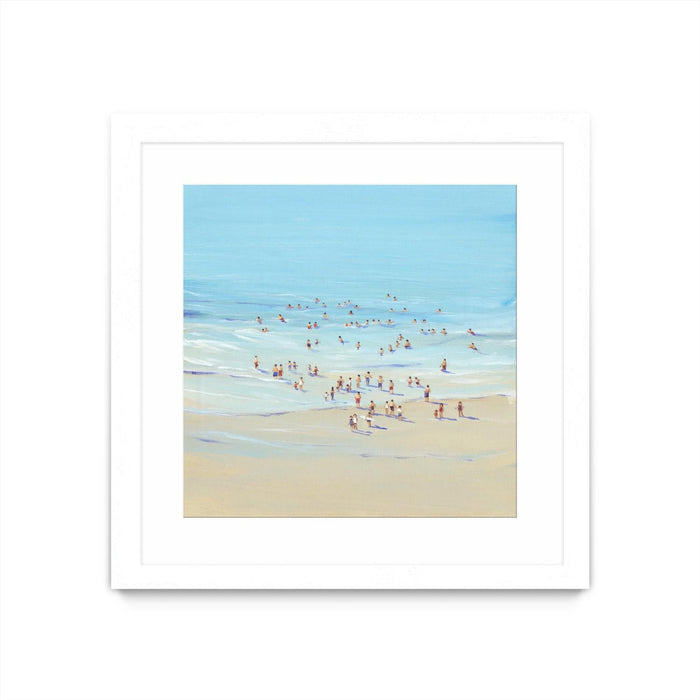 \"Beach Day I\" Matted and Framed White 30x30 Wall Art