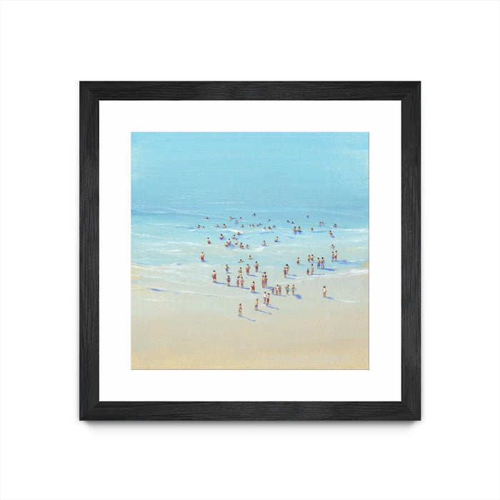 \"Beach Day Ii\" Matted and Framed Black 30x30 Wall Art