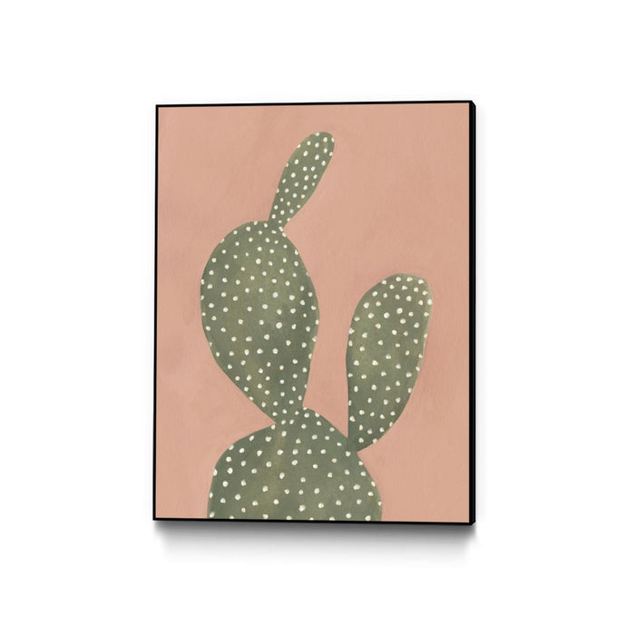 \"Coral Cacti I\" Canvas Framed Black 24x32 Wall Art