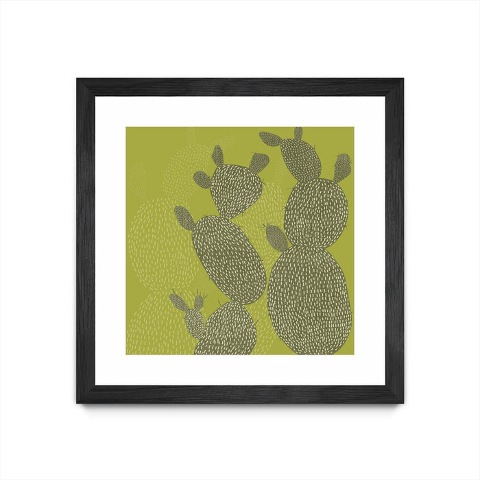 \"Opuntia Ii\" Matted and Framed Black 36x36 Wall Art