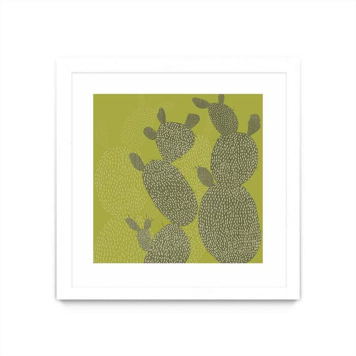 \"Opuntia Ii\" Matted and Framed White 36x36 Wall Art