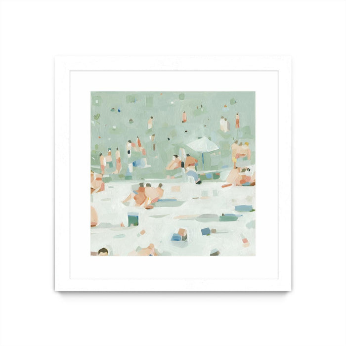 \"Summer Confetti I\" Matted and Framed White 36x36 Wall Art