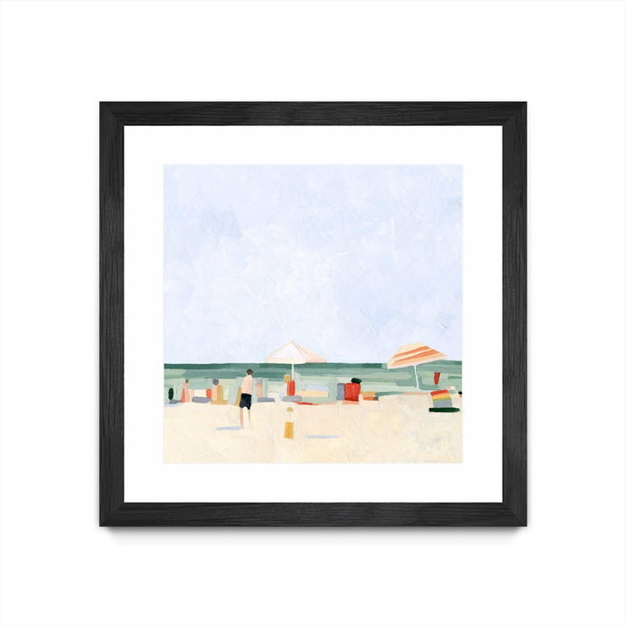 \"Family Vacation Ii\" Matted and Framed Black 30x30 Wall Art