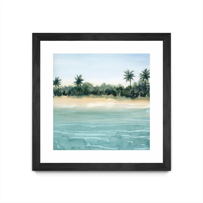 \"Paradis Ii\" Matted and Framed Black 36x36 Wall Art
