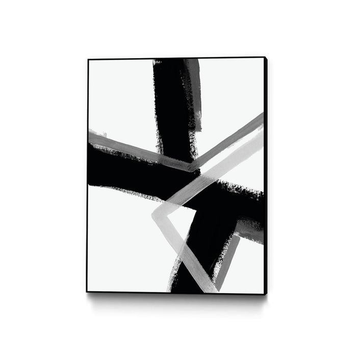 \"Angular Pulse Iv\" Canvas Framed Black 30x40 Wall Art
