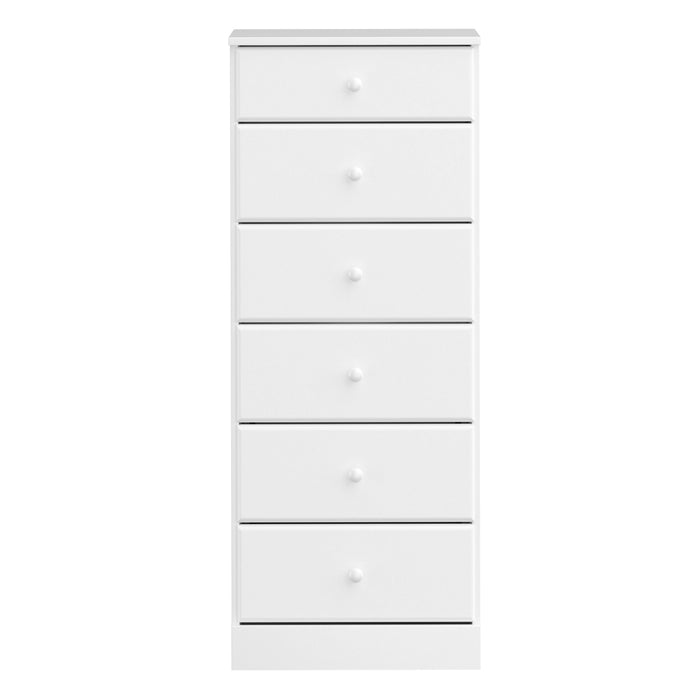 Astrid 6-Drawer Tall Chest - White