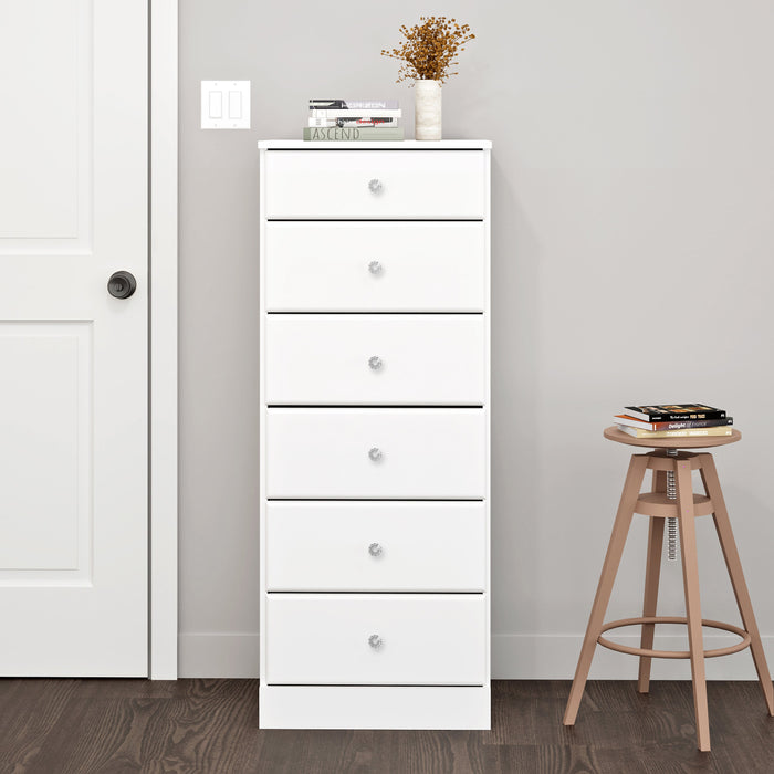 Astrid Kids 6-Drawer Tall Chest - White