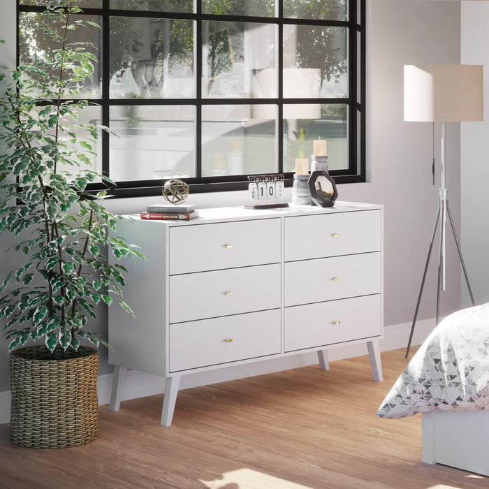 Milo 6-Drawer Dresser - White