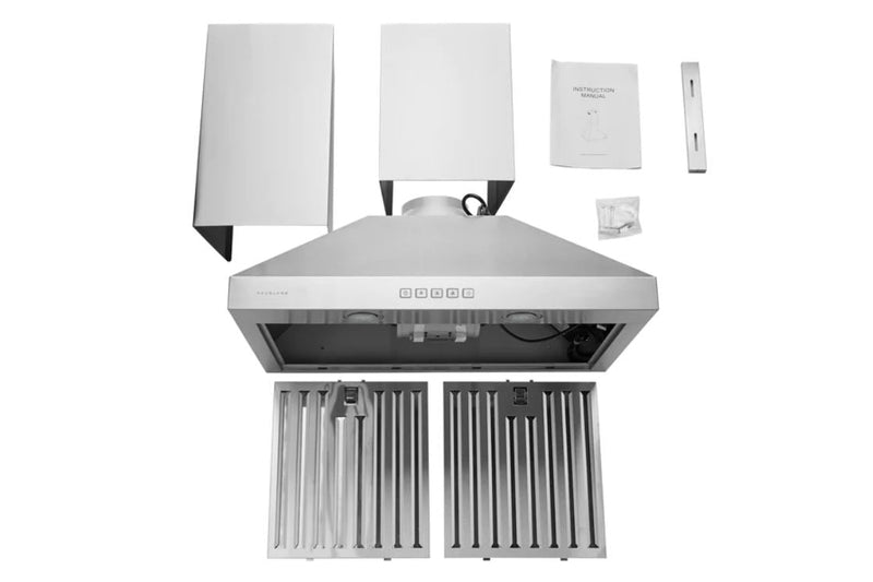 Hauslane Pro 30\" Convertible Matte White Wall-Mount Range Hood - WM-530WHT-30P