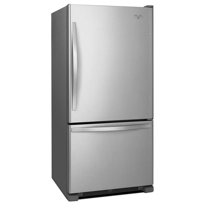 Whirlpool 19 Cu. Ft. Bottom-Mount Refrigerator – Stainless Steel