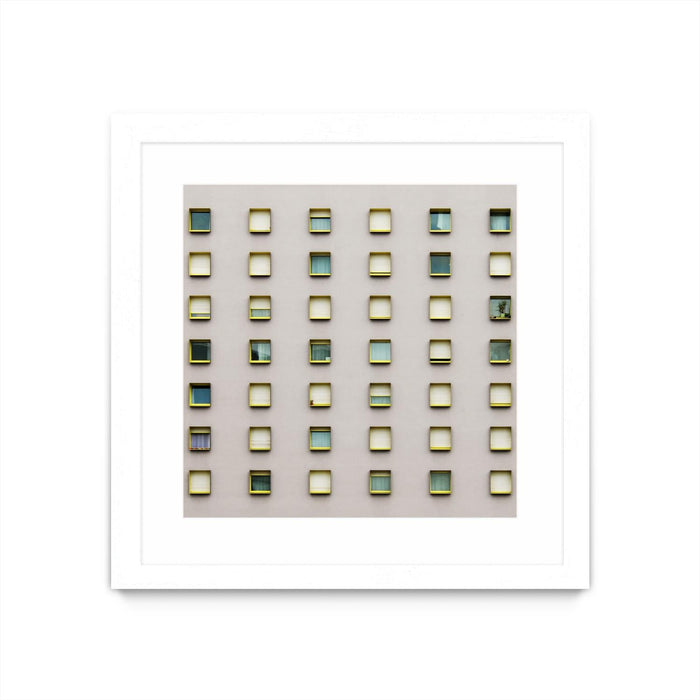 \"Windows Ii\" Matted and Framed White 30x30 Wall Art