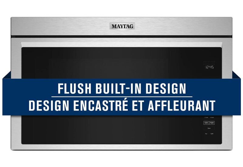 Maytag 1.1 Cu. Ft. Flush Over-the-Range Microwave with 900 Watts Cooking - Fingerprint Resistant Sta… 