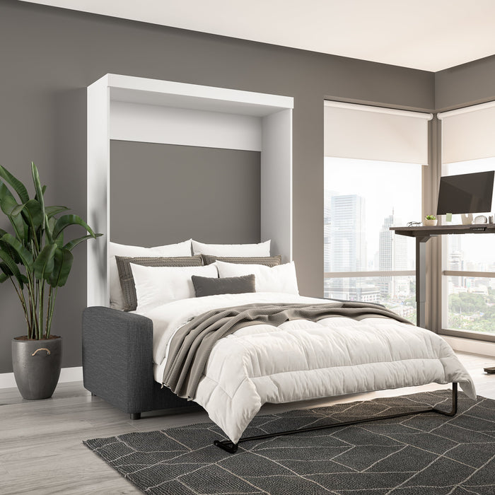 Bestar Pur Full Murphy Bed with Sofa - White