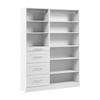 Bestar Florence 61\" Modular Reach-In/Walk-In Closet System with Shelves and Drawers Shaker Style - White