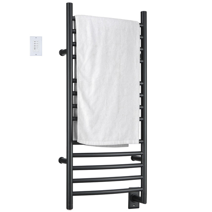 Ancona Svelte Rounded 13-Bar Hardwired Towel Warmer with Wall Countdown Timer - AN-5424-TWCD01 