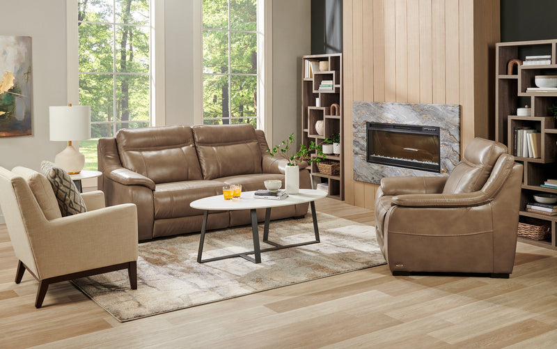 Adel Linen-Look Fabric Accent Chair - Beige