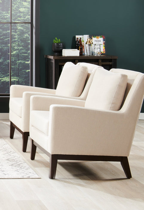 Adel Linen-Look Fabric Accent Chair - Beige
