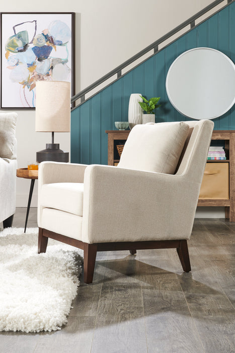 Adel Linen-Look Fabric Accent Chair - Beige