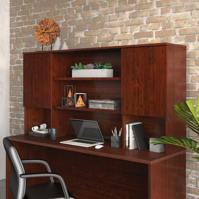 Affirm 71.10\" Commercial Grade Storage Hutch with 2 Cabinets - Classic Cherry