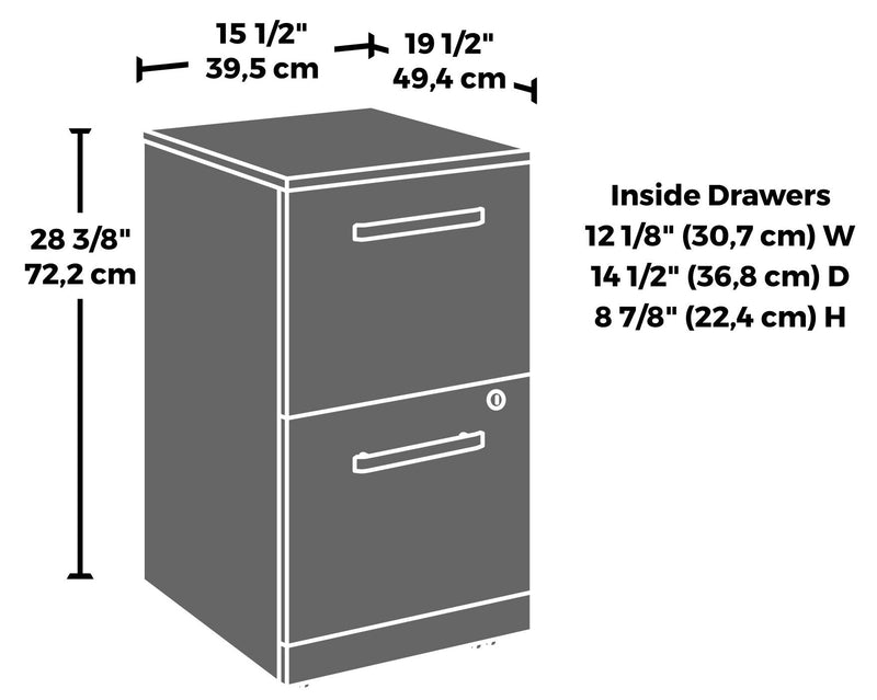 Affirm 15.55\" Commercial Grade 2-Drawer Filing Cabinet - Hudson Elm