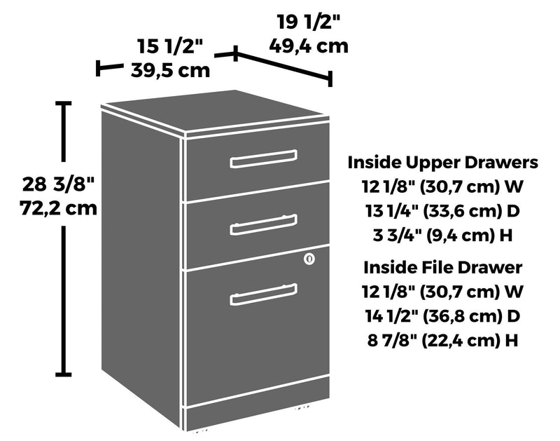 Affirm 15.55\" Commercial Grade 3-Drawer Filing Cabinet - Hudson Elm