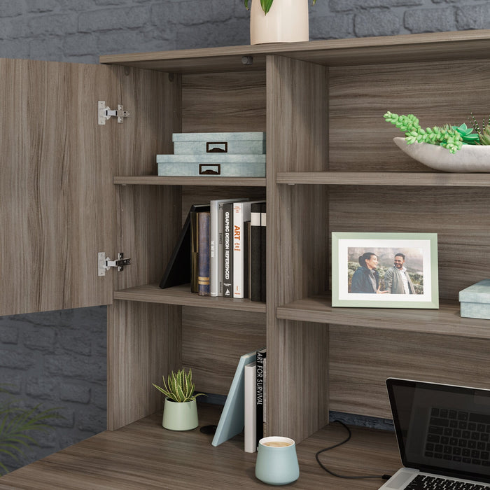 Affirm 71.10\" Commercial Grade Storage Hutch with 2 Cabinets - Hudson Elm