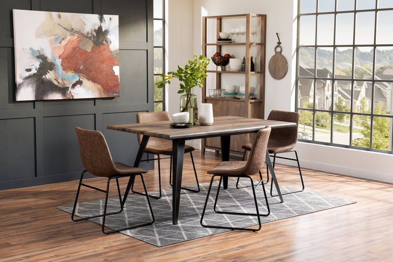 Amos 5-Piece Dining Package with Tess Chairs - Brown