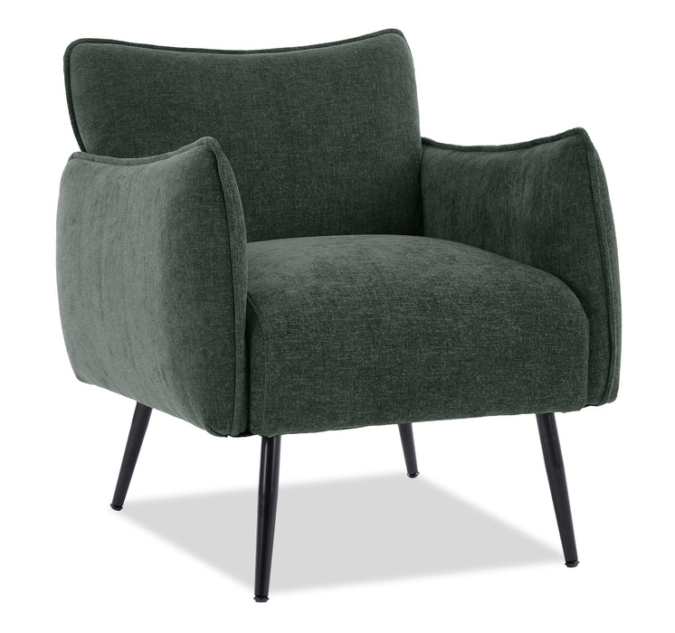 Arlo 29.5\" Linen-Look Fabric Accent Chair – Green