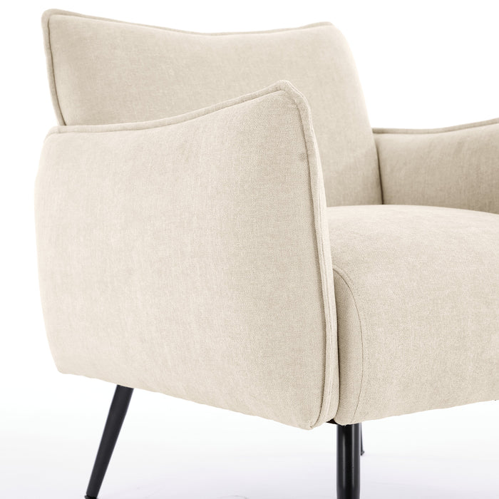 Arlo 29.5\" Linen-Look Fabric Accent Chair – Taupe