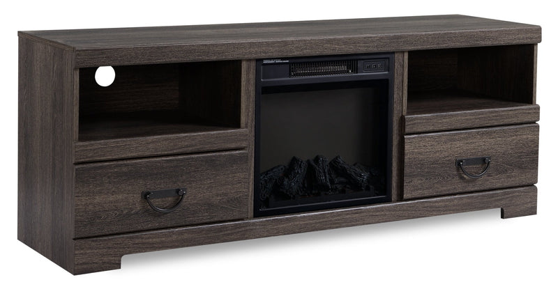 Asher 60\" TV Stand with Log Fireplace