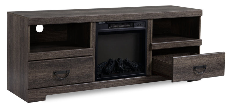 Asher 60\" TV Stand with Log Fireplace