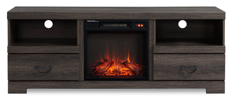 Asher 60\" TV Stand with Log Fireplace