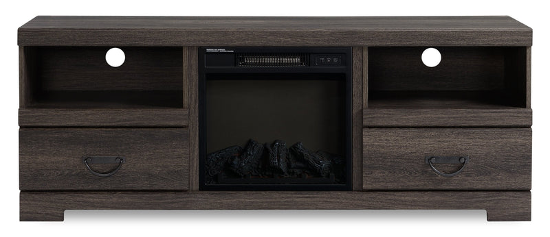 Asher 60\" TV Stand with Log Fireplace