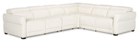Cindy Crawford Home Aspen 4-Piece Power Reclining Sectional with Armless Chair - Alabaster
