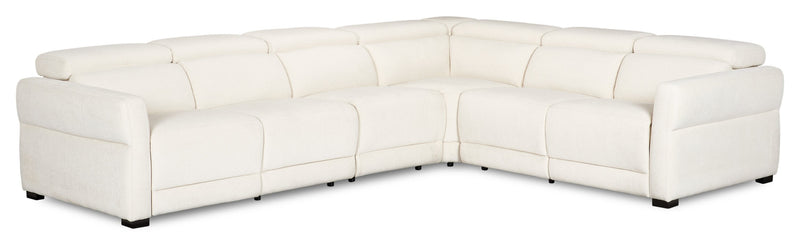Cindy Crawford Home Aspen 4-Piece Power Reclining Sectional with Armless Chair - Alabaster 