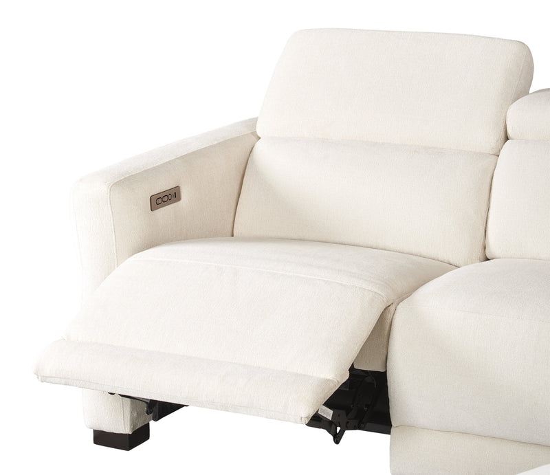 Cindy Crawford Home Aspen 4-Piece Power Reclining Sectional with Armless Chair - Alabaster 