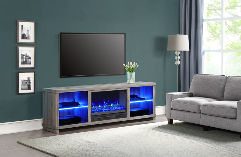 Aurora 72\" TV Stand with Crystal Ember Firebox