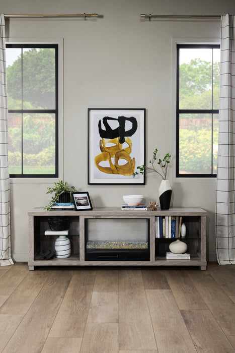 Aurora 72\" TV Stand with Crystal Ember Firebox