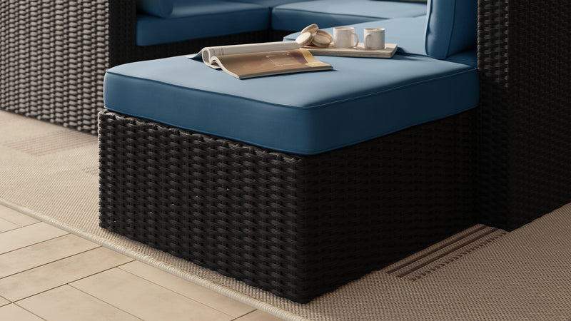 Barbados Patio Ottoman – Blue