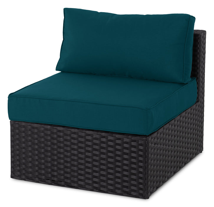 Barbados 6-Piece Patio Set with Ottoman – Blue 