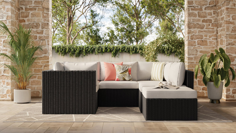 Barbados 6-Piece Patio Set with Ottoman – Grey