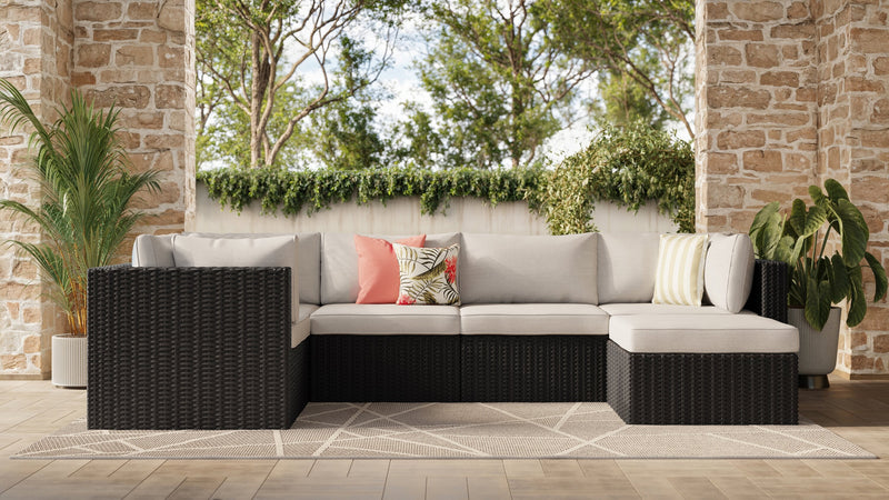 Barbados 6-Piece Patio Set with Ottoman – Grey
