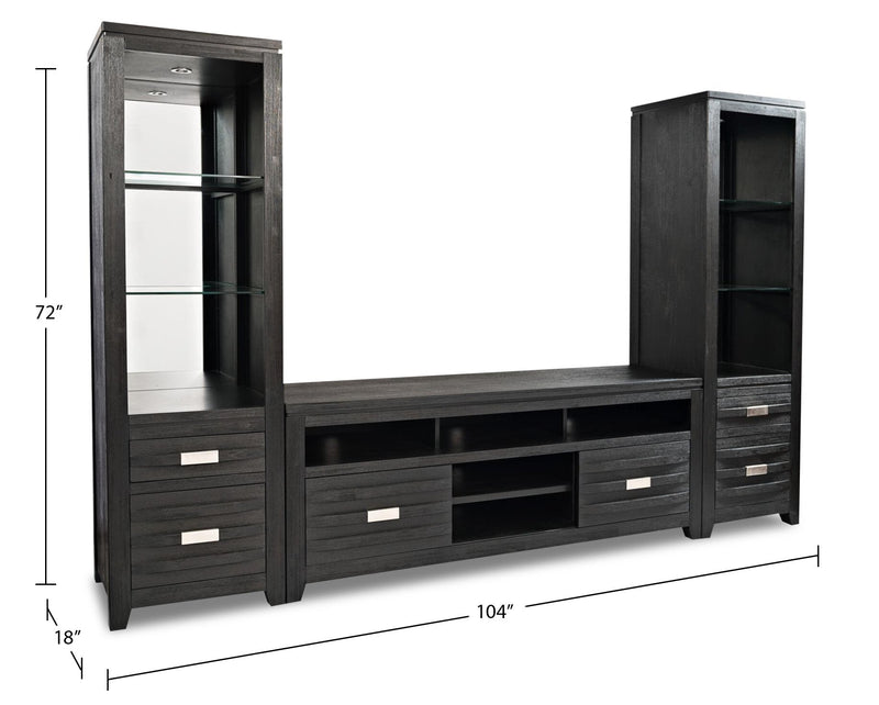 Bronx 3-Piece Entertainment Centre with 60\" TV Opening - Charcoal