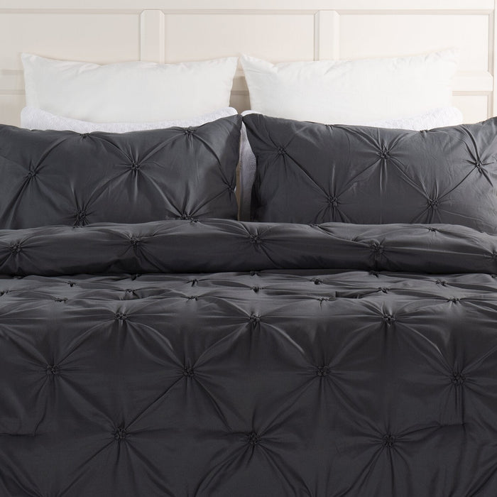 Brianna Dark Grey 3-Piece Full/Queen Comforter Set