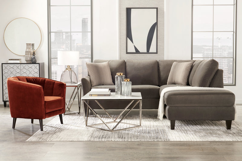 Brinley Velvet Accent Chair - Orange