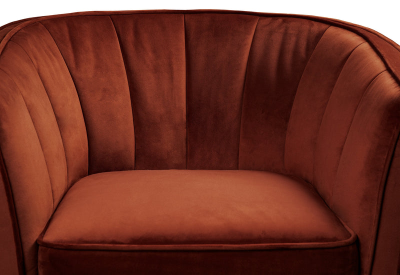 Brinley Velvet Accent Chair - Orange