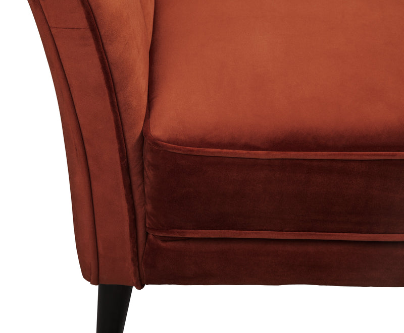 Brinley Velvet Accent Chair - Orange