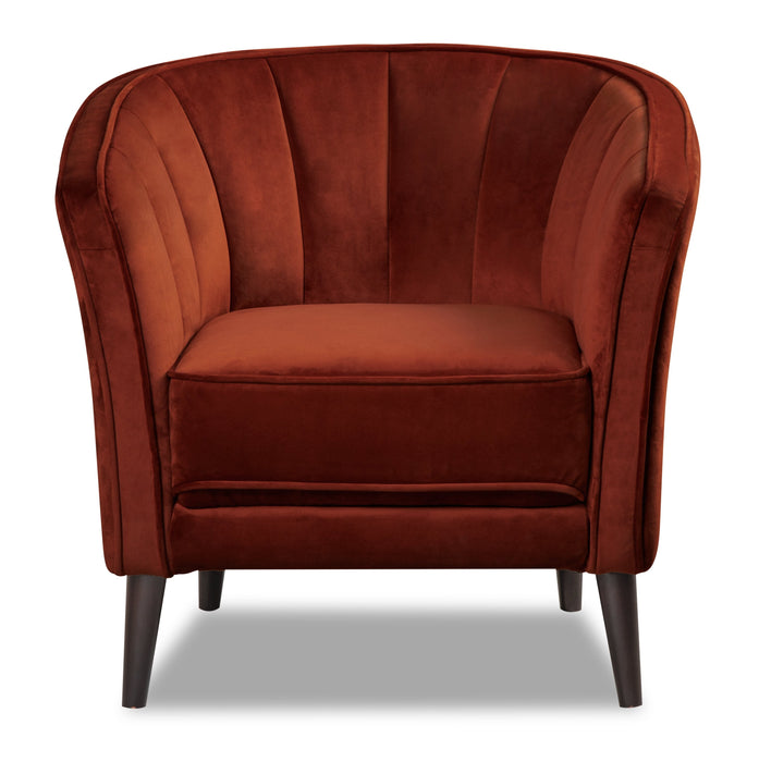 Brinley Velvet Accent Chair - Orange