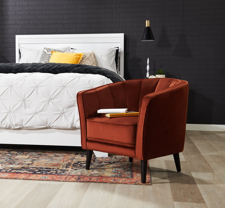 Brinley Velvet Accent Chair - Orange