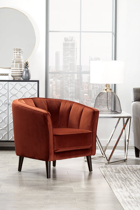 Brinley Velvet Accent Chair - Orange